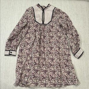 Purple Floral Dress with Dark Purple Accents